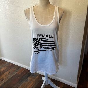 Ideal T by NEXT LEVEL - White Female Veteran Tank Top - Size XL